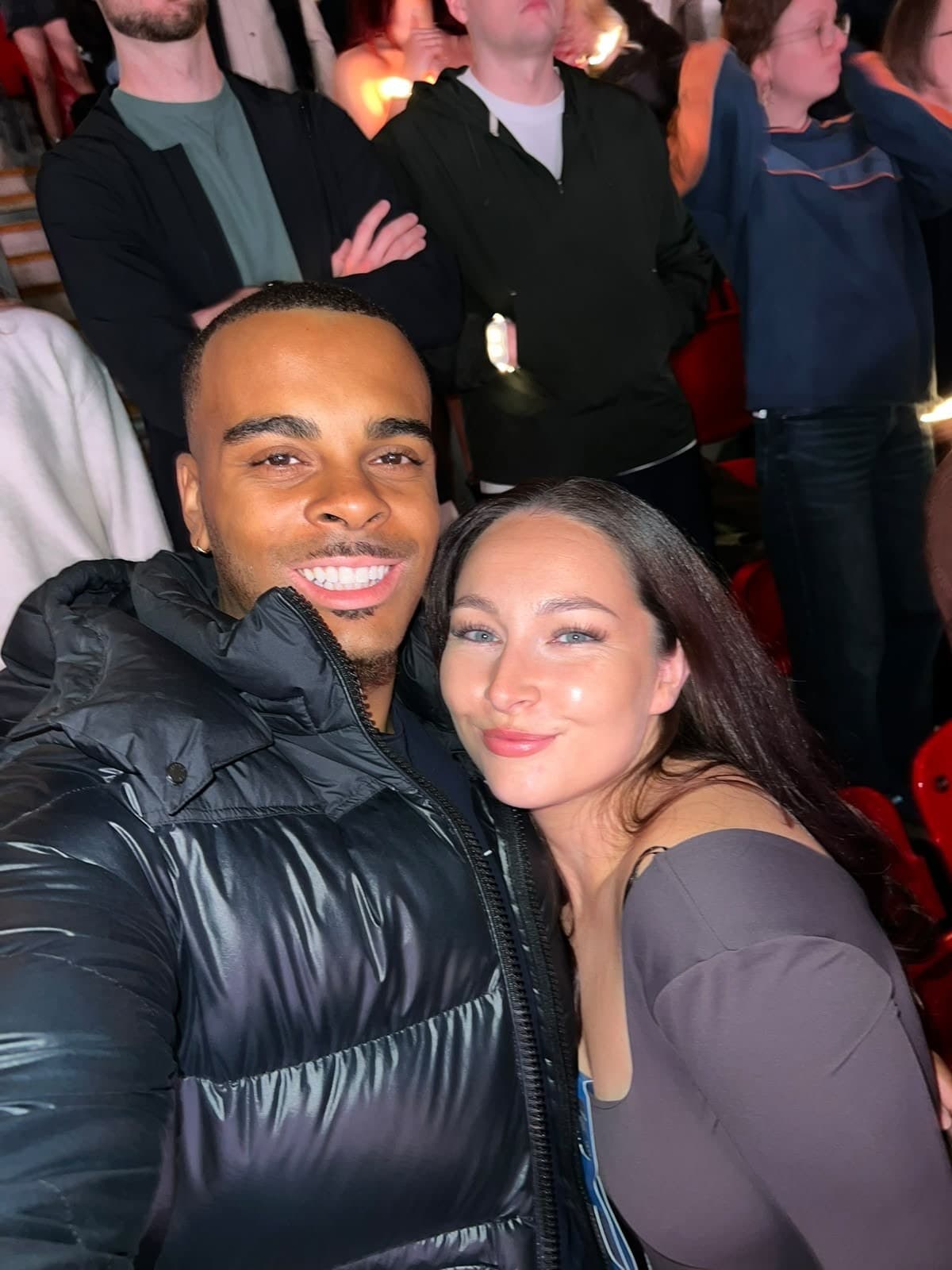 A selfie of Georgia and Elijah at a night out